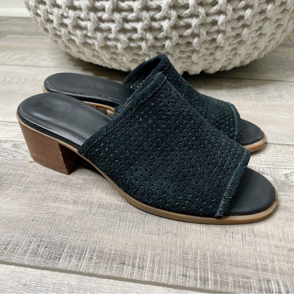 Koolaburra by UGG Raychel Perforated Suede Slip On Mules Black Size 7